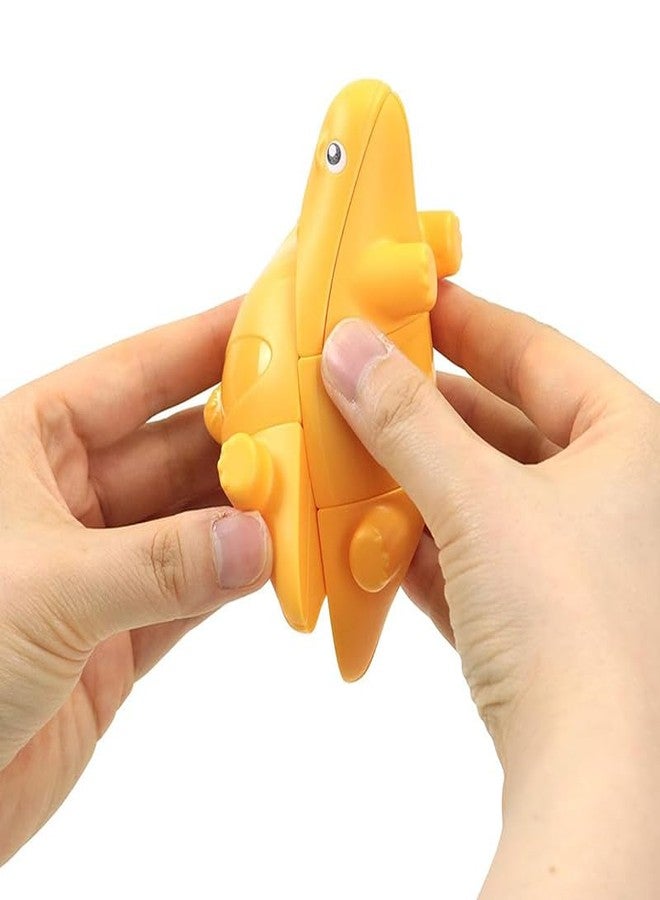 كيديتوس مكعب السرعة على شكل ديناصور (ستيغوصور) من كيديتوس، 2×2×3، أحجية ثلاثية الأبعاد على شكل ديناصور، لعبة لتخفيف التوتر وتنمية الذكاء للأطفال، أحجيات للأطفال الصغار، ألعاب مونتيسوري للأطفال الصغار، أصفر - Image 3